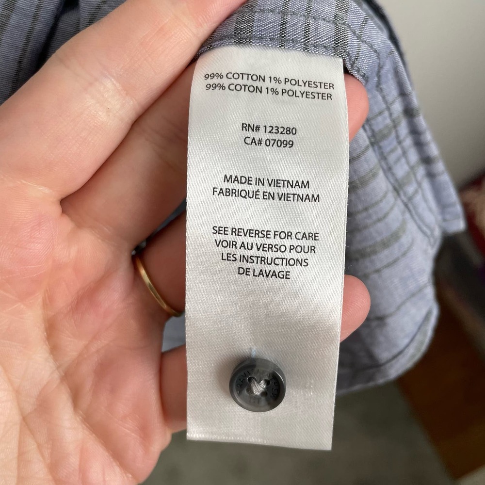 Travis Matthew Blue Stripe Thoreau Button Shirt Mens XXXL Heather Night Shadow - Picture 7 of 10